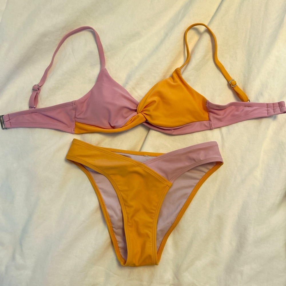 Pink and orange bikini!
